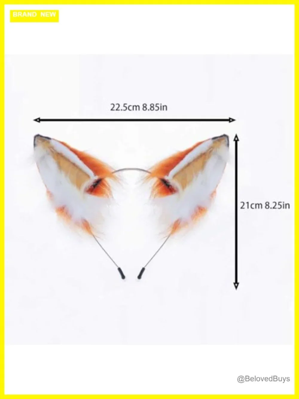 Faux Fur Fox Ear Headband & Tail Set Anime Cosplay Costume Accessory Halloween
